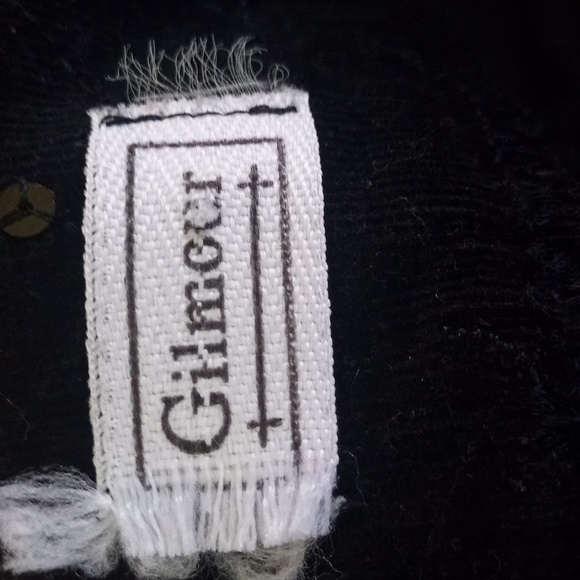 Black corduroy sequined flair skirt. Cotton and made in Canada - Picture 2 of 2